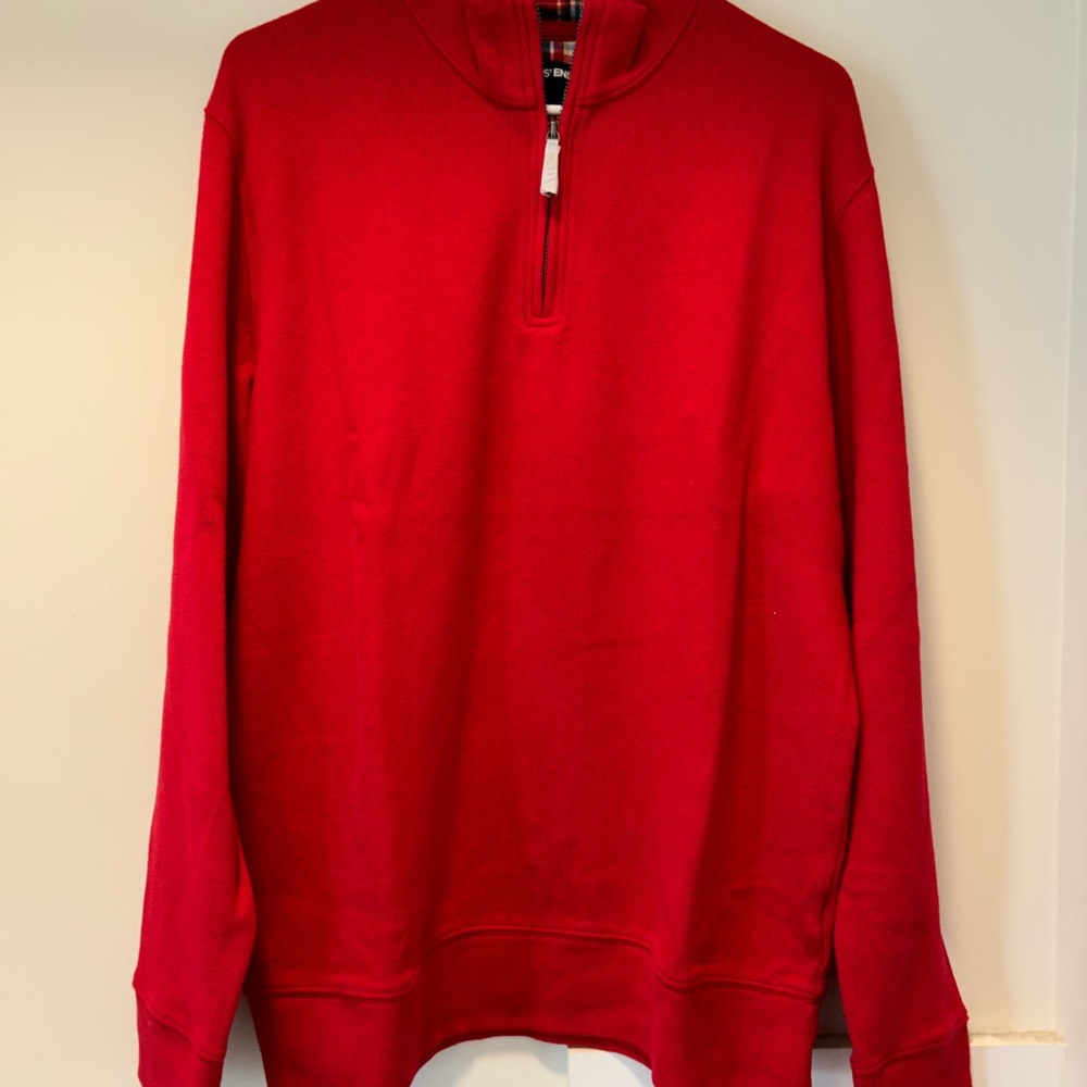 Lands' End Red Zip Up Sweater